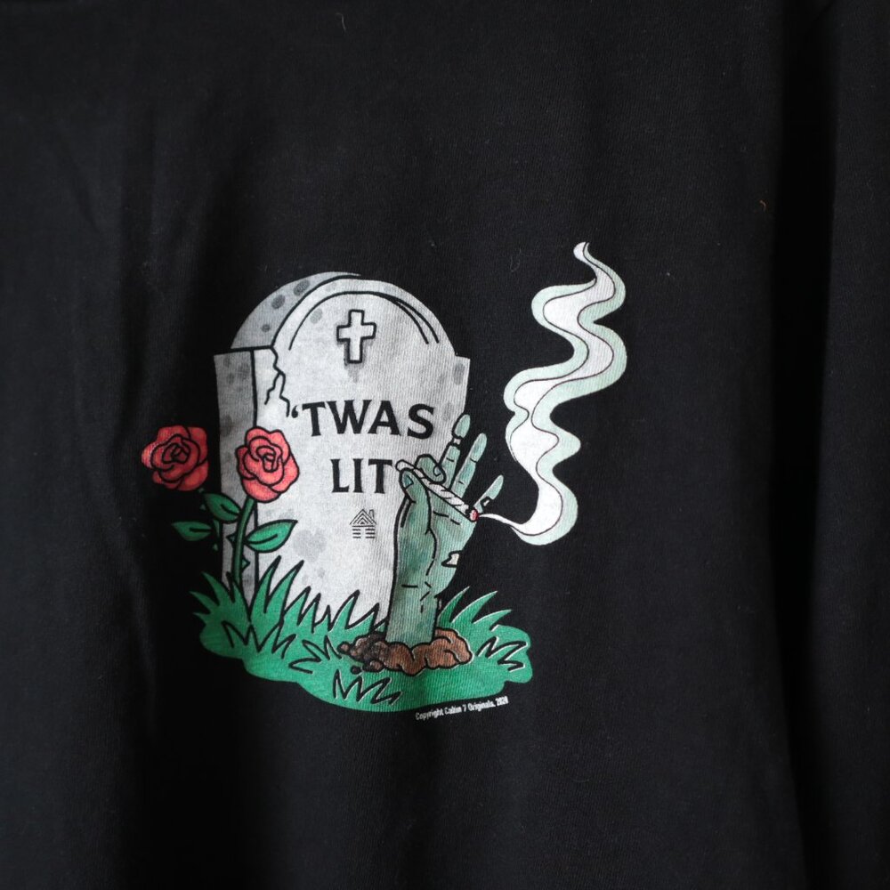 Cabin 7 'Twas Lit Zombie Hand Long Sleeve Tee | L